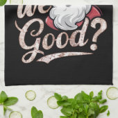 Is de kerstman goed? Kinder kerst grappig xmas Theedoek (Gevouwen)