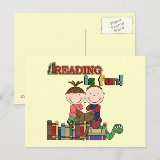 Is de Kinder Lezing van het Cijfer van de stok Briefkaart (Voorkant / Achterkant)