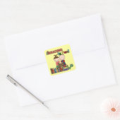 Is de Kinder Lezing van het Cijfer van de stok Vierkante Sticker (Envelop)