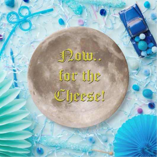 Is de maan gemaakt van kaas? papieren bordje (Feest)