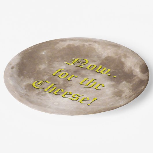 Is de maan gemaakt van kaas? papieren bordje (Gekanteld)