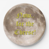 Is de maan gemaakt van kaas? papieren bordje (Voorkant)