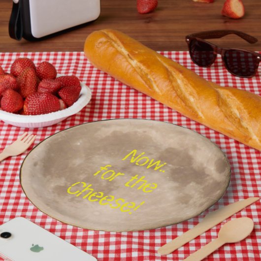 Is de maan gemaakt van kaas? papieren bordje (Picknick)