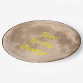 Is de maan gemaakt van kaas? papieren bordje (Gekanteld)