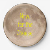 Is de maan gemaakt van kaas? papieren bordje (Voorkant)