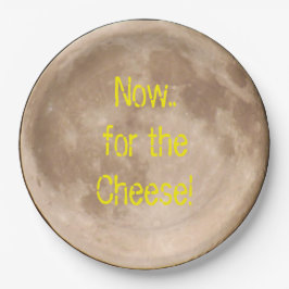 Is de maan gemaakt van kaas? papieren bordje