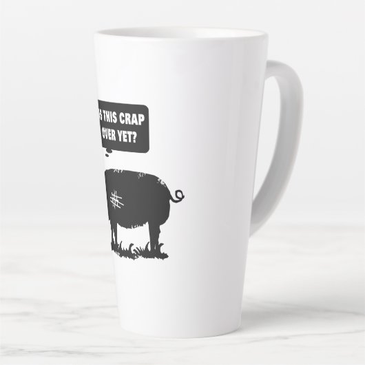 Is deze krap al voorbij? latte mok (Rechterhoek)