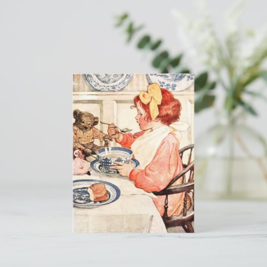 Is deze pap niet heerlijk, Teddy? Briefkaart (Staand voorkant)