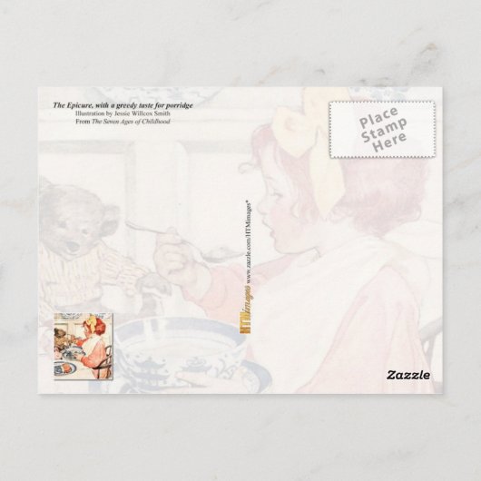 Is deze pap niet heerlijk, Teddy? Briefkaart (Achterkant)