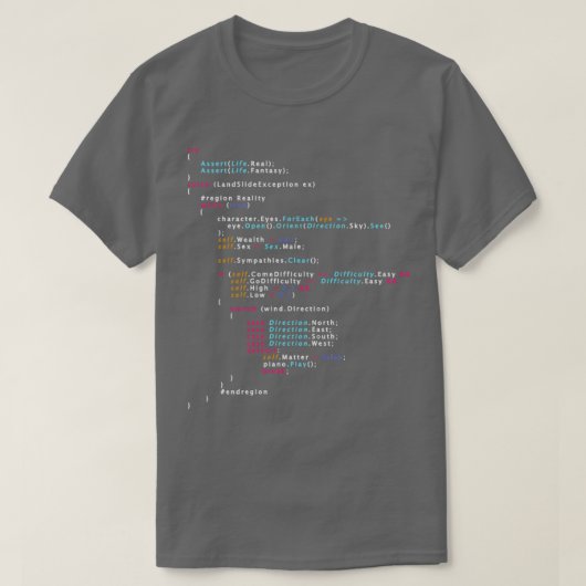 Is dit de echte programmeerkleur van de codering v t-shirt (Design voorkant)
