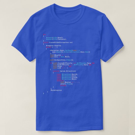 Is dit de echte programmeerkleur voor de codering  t-shirt (Design voorkant)