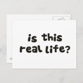 Is dit echt leven?  Metafysisch Drink Briefkaart (Voorkant / Achterkant)