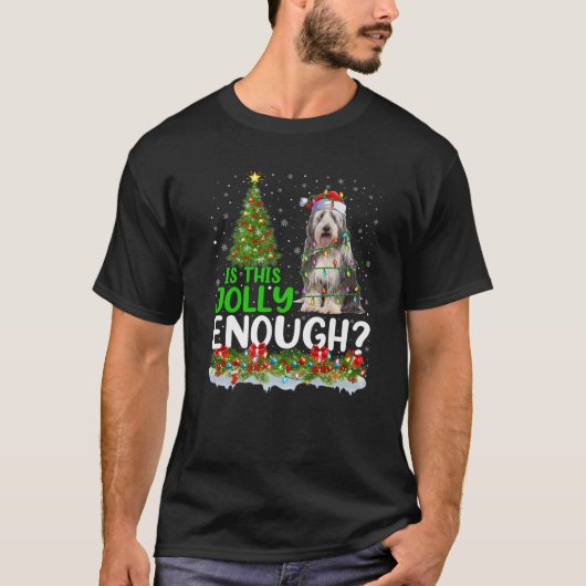 Is dit genoeg op de kerstman gekrukte collie Dog C T-shirt (Voorkant)
