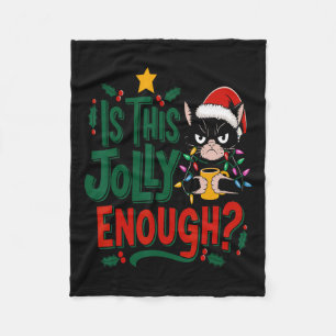 Is dit genoeg zwarte kat voor kerst met kerst? fleece deken
