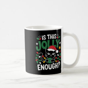 Is dit genoeg zwarte kat voor kerst met kerst? koffiemok