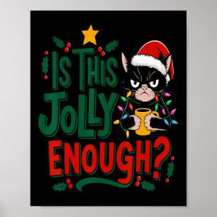 Is dit genoeg zwarte kat voor kerst met kerst? poster
