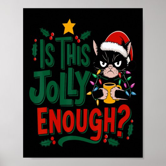 Is dit genoeg zwarte kat voor kerst met kerst? poster (Voorkant)