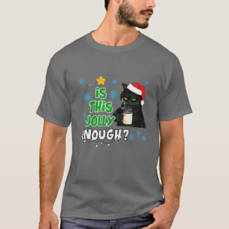 Is dit genoeg zwarte kat voor kerst met kerst? t-shirt
