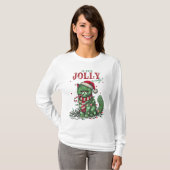 Is dit grappig genoeg? Grumpy Holiday Cat T-shirt (Voorkant volledig)