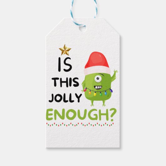 Is dit grappig genoeg, kerst grinch? cadeaulabel (Voorkant)