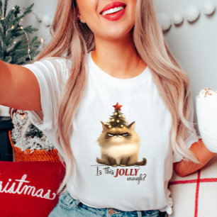 Is dit grappig genoeg? Kerst Kat T-shirt