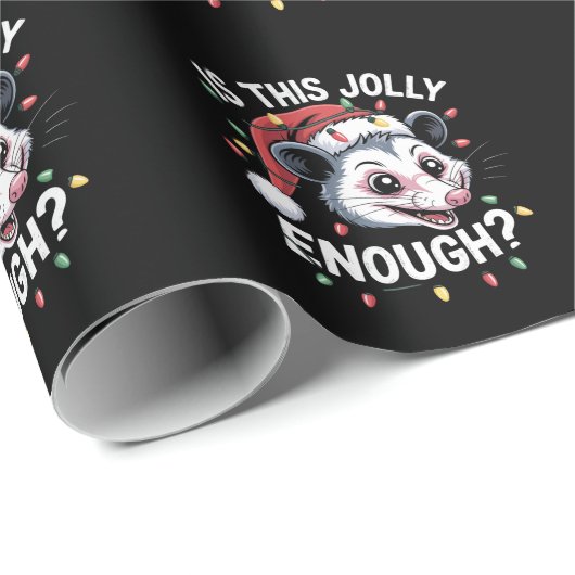 Is dit grappig genoeg? kerst-opossum sarcastisch cadeaupapier (Rol Hoek)