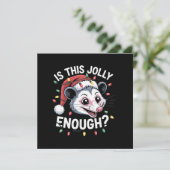 Is dit grappig genoeg? kerst-opossum sarcastisch feestdagenkaart (Staand voorkant)
