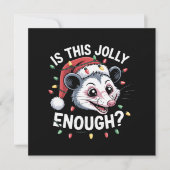 Is dit grappig genoeg? kerst-opossum sarcastisch feestdagenkaart (Voorkant)