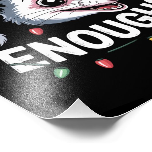 Is dit grappig genoeg? kerst-opossum sarcastisch foto afdruk (Hoek)