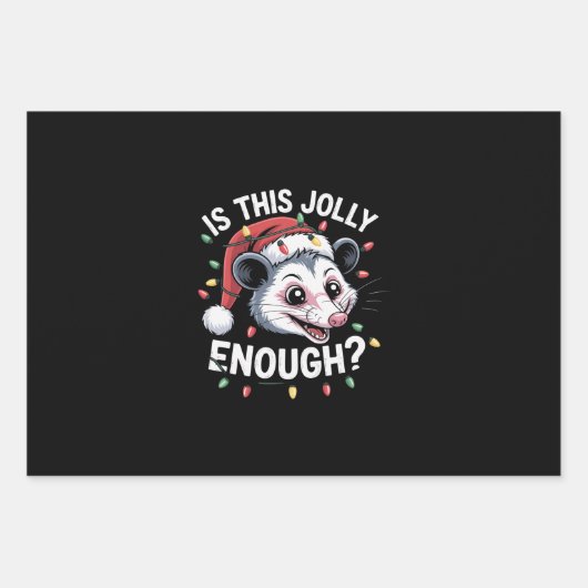 Is dit grappig genoeg? kerst-opossum sarcastisch inpakpapier vel (Voorkant)