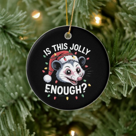 Is dit grappig genoeg? kerst-opossum sarcastisch keramisch ornament (Boom)