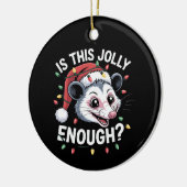 Is dit grappig genoeg? kerst-opossum sarcastisch keramisch ornament (Links)