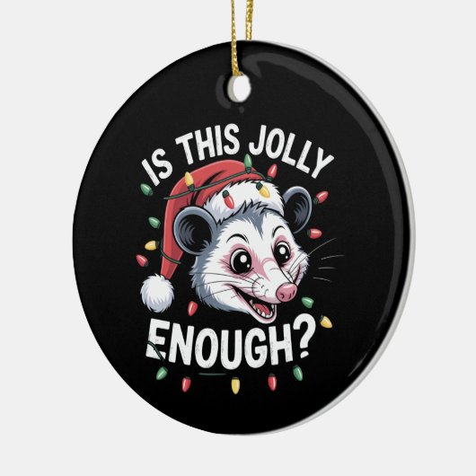 Is dit grappig genoeg? kerst-opossum sarcastisch keramisch ornament (Links)