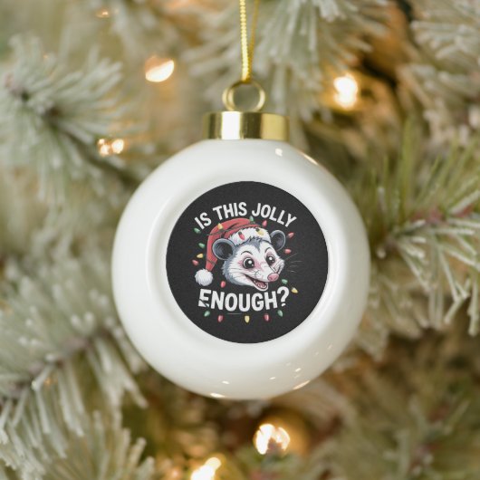 Is dit grappig genoeg? kerst-opossum sarcastisch keramische bal ornament (Boom)