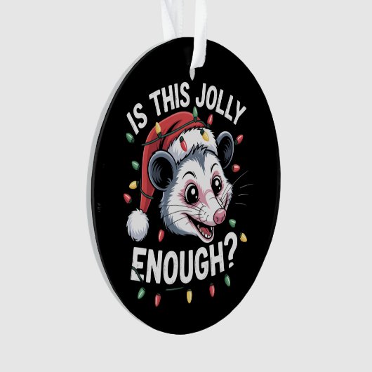 Is dit grappig genoeg? kerst-opossum sarcastisch ornament (voorkant)