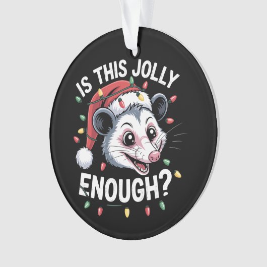 Is dit grappig genoeg? kerst-opossum sarcastisch ornament (voorkant)