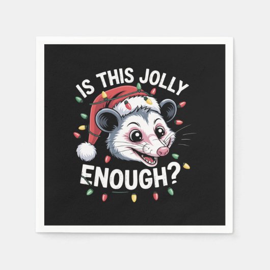 Is dit grappig genoeg? kerst-opossum sarcastisch servet (Voorkant)