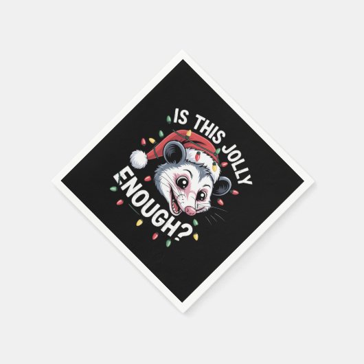 Is dit grappig genoeg? kerst-opossum sarcastisch servet (Hoek)