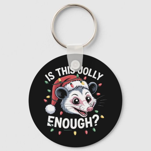 Is dit grappig genoeg? kerst-opossum sarcastisch sleutelhanger (Voorkant)