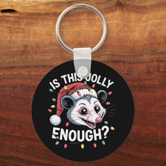 Is dit grappig genoeg? kerst-opossum sarcastisch sleutelhanger (Voorkant)
