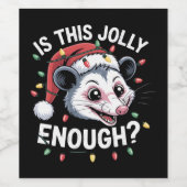Is dit grappig genoeg? kerst-opossum sarcastisch wijn etiket (Enkel label)