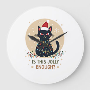 Is Dit Grappig Genoeg Leuk Zwarte Kerstkat Kerstbo Grote Klok