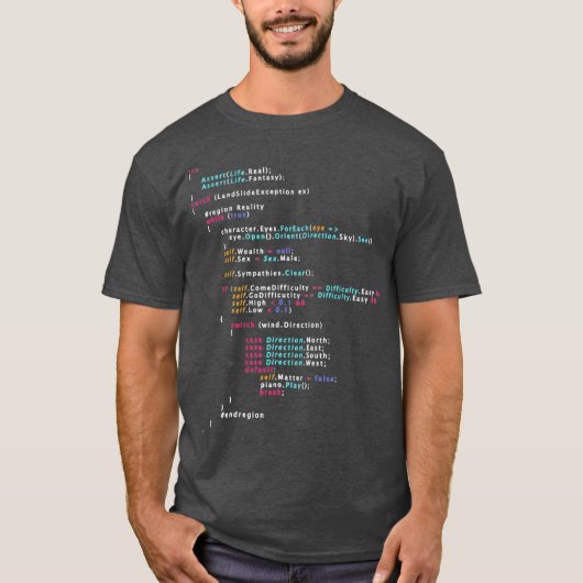 Is dit het echte leven coderen programmeren grappi t-shirt (Voorkant)
