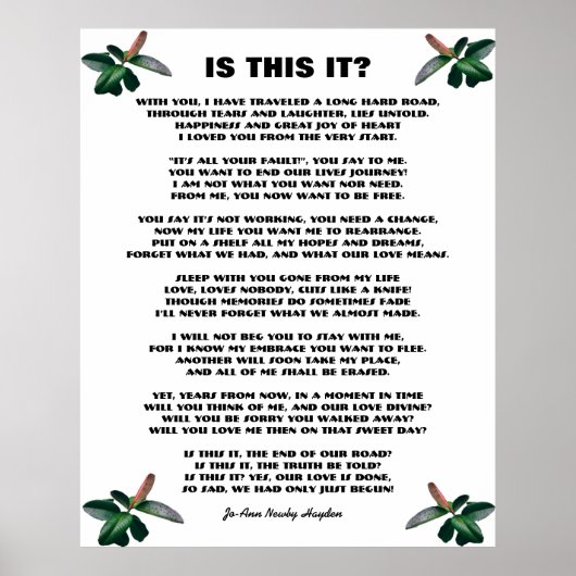 IS DIT HET? POEM-poster Poster (Voorkant)