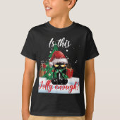 Is dit jolly genoeg chagrijnige zwarte kat kerst l t-shirt (Voorkant)