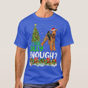 Is dit Jolly genoeg Santa Airedale Terrier T-shirt