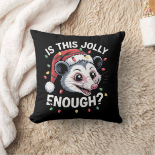 Is Dit Kerstfeest Genoeg? Kerst Opossum Sarcasme Kussen