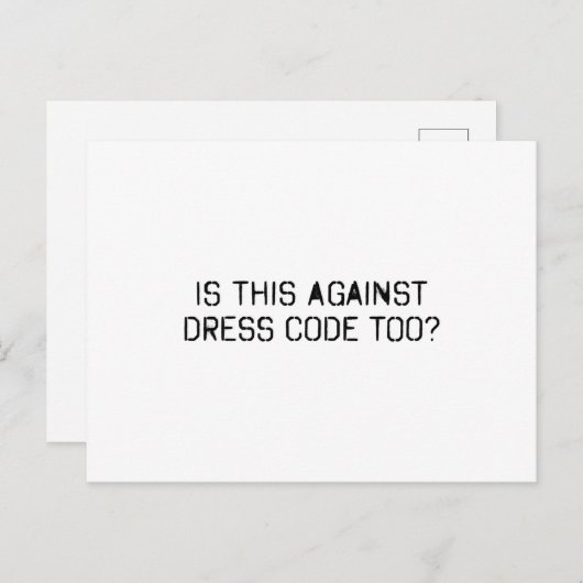 Is dit ook tegen de kledingcode? briefkaart (Voorkant / Achterkant)