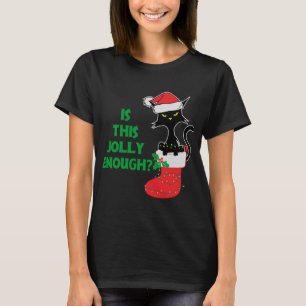Is dit vrolijk genoeg Funny Cat Christmas licht Ro T-shirt