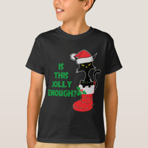 Is dit vrolijk genoeg Funny Cat Christmas licht Ro T-shirt